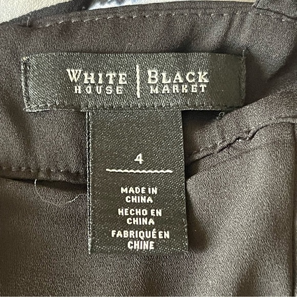 White House Black Market Women’s Floral Pleated Maxi Dress Size 4 Black White - Picture 10 of 11